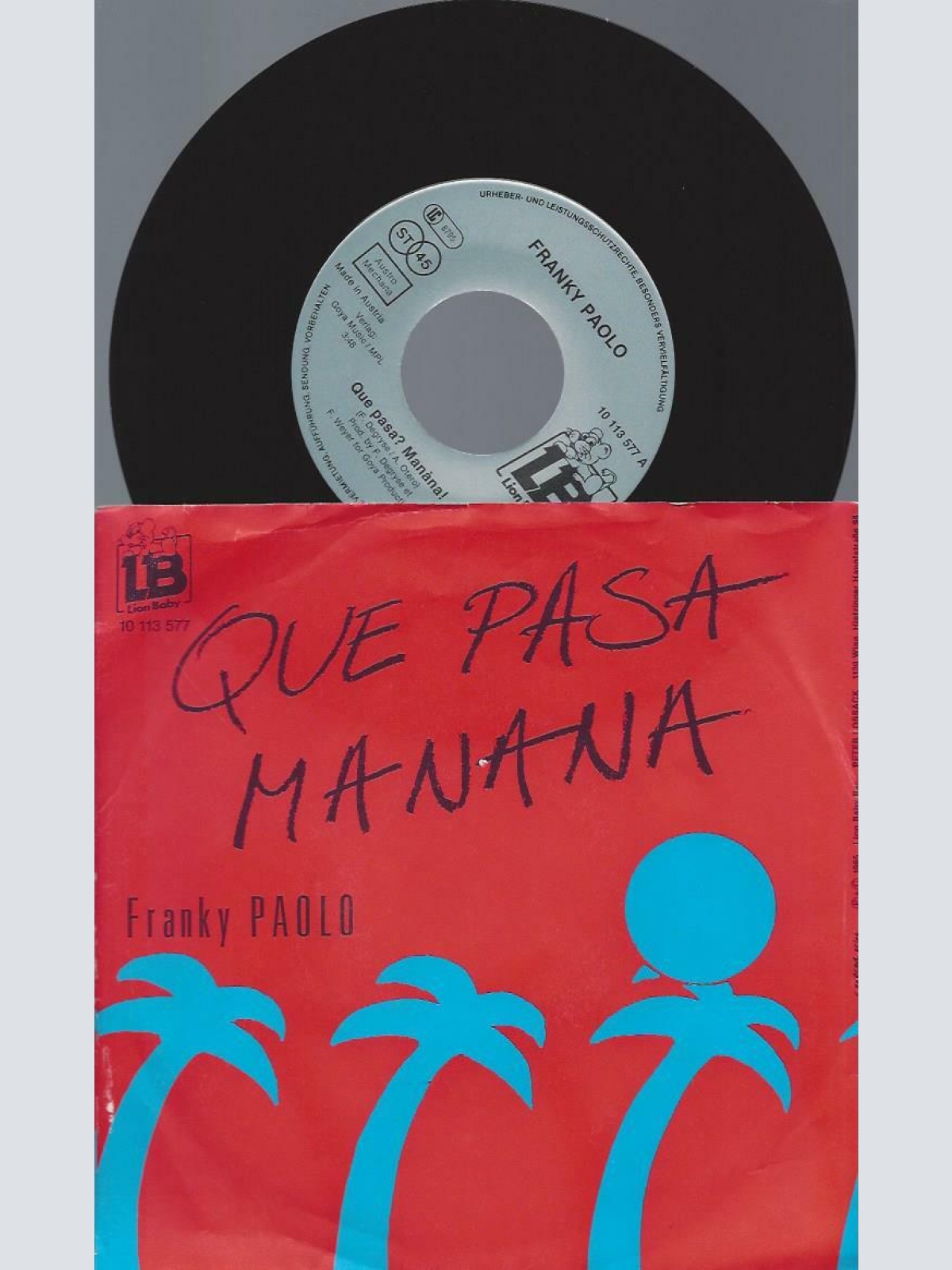 7"   Franky Paolo  Que Pasa Manana!
