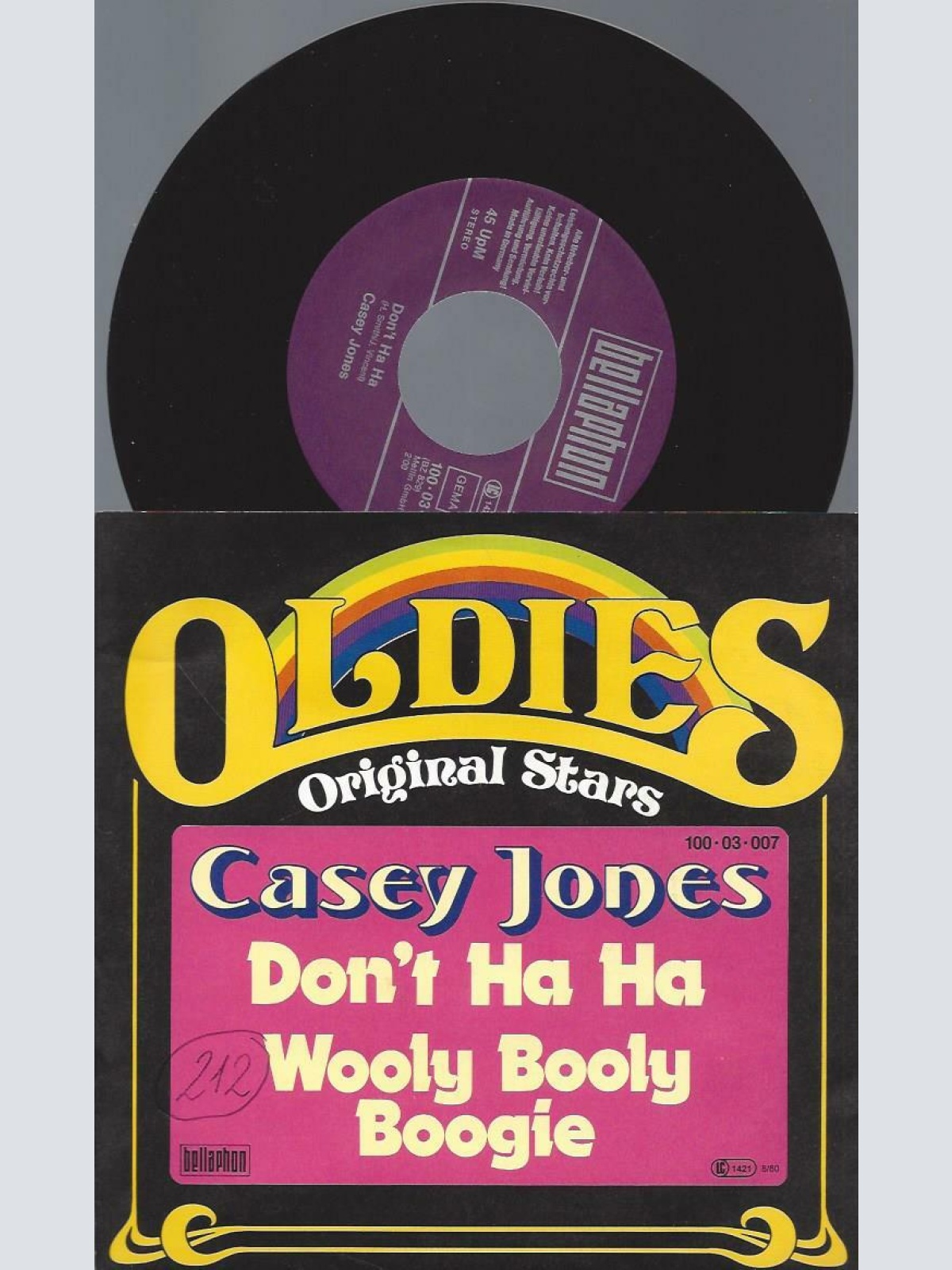 7"  Casey Jones   Don't Ha Ha / Wooly Booly Boogie