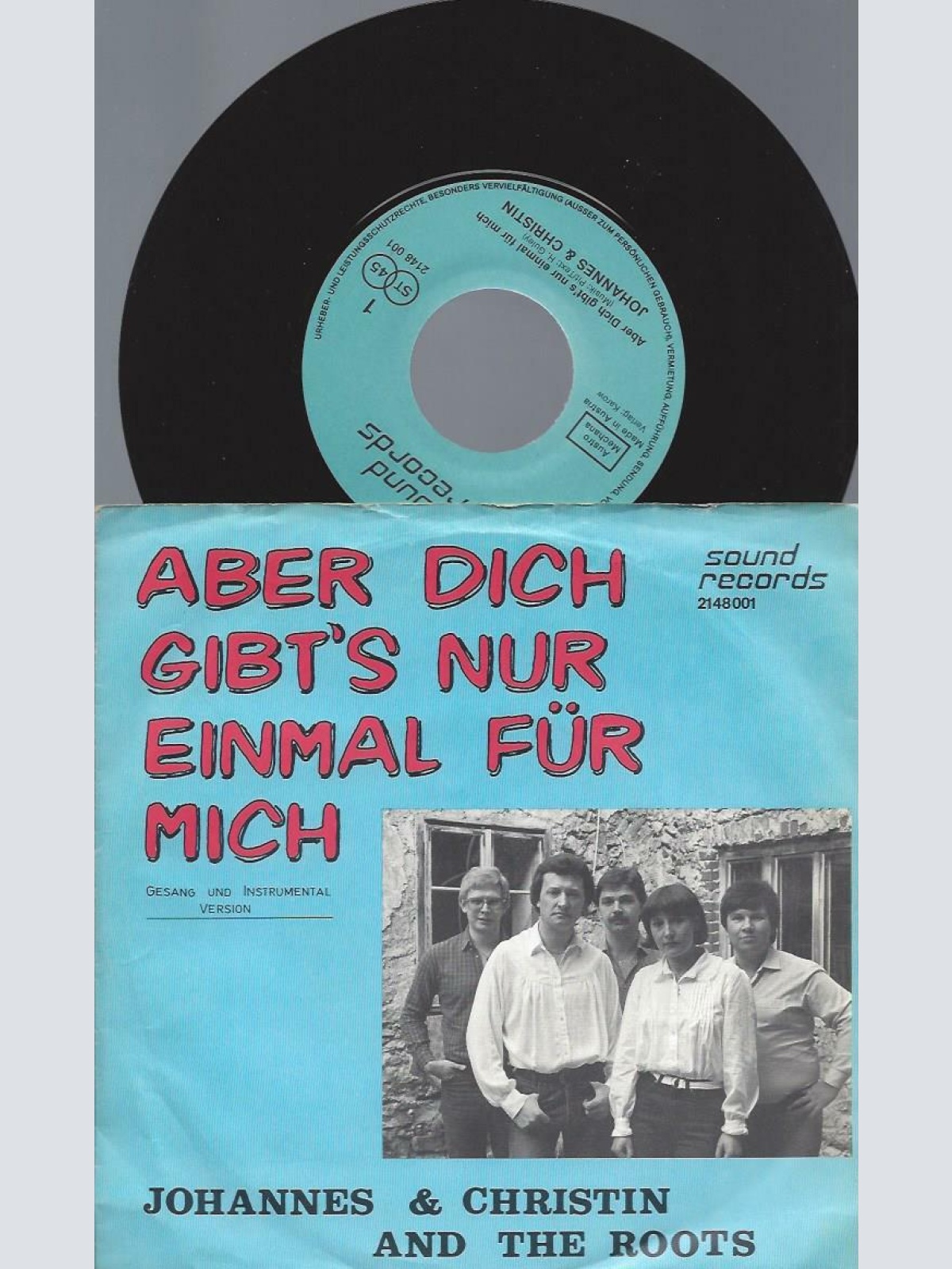 7"   Johannes & Christin – Aber Dich gibt's nur einmal für mich