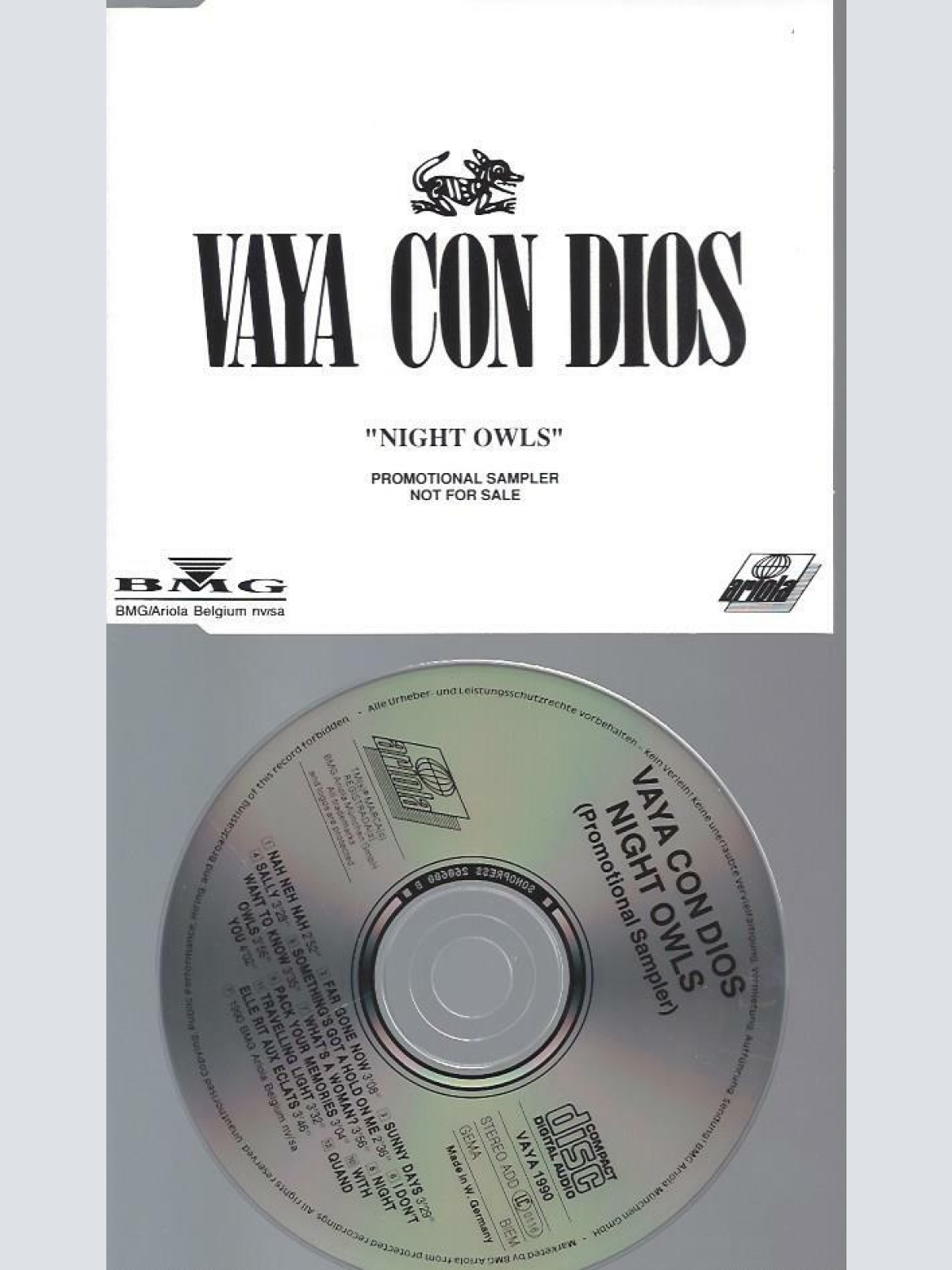 CD--Vaya Con Dios – Night Owls  / Promo