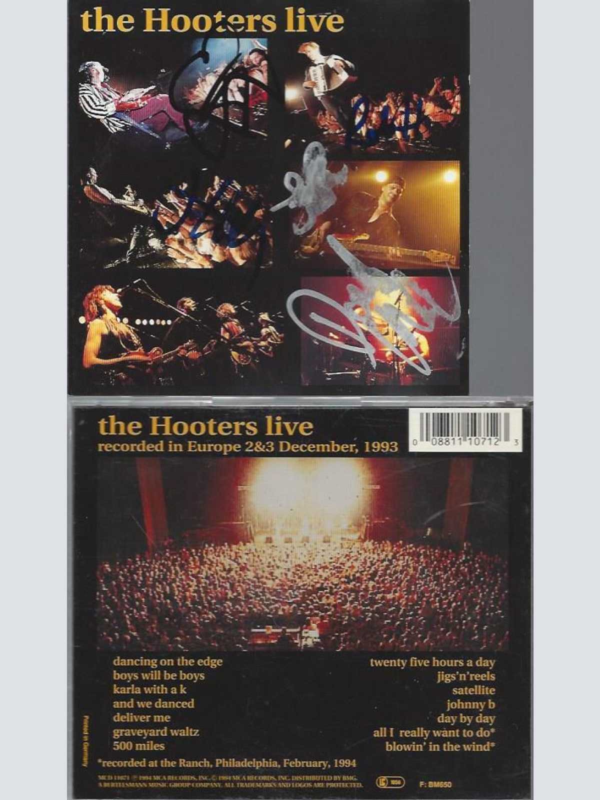 CD--  The Hooters – The Hooters Live // Signed