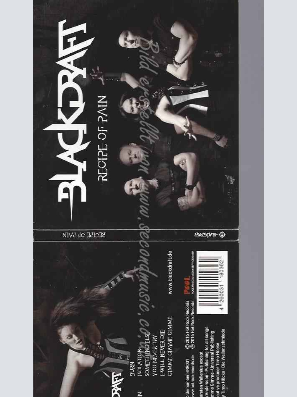 CD--BLACKDRAFT | --RECIPE OF PAIN