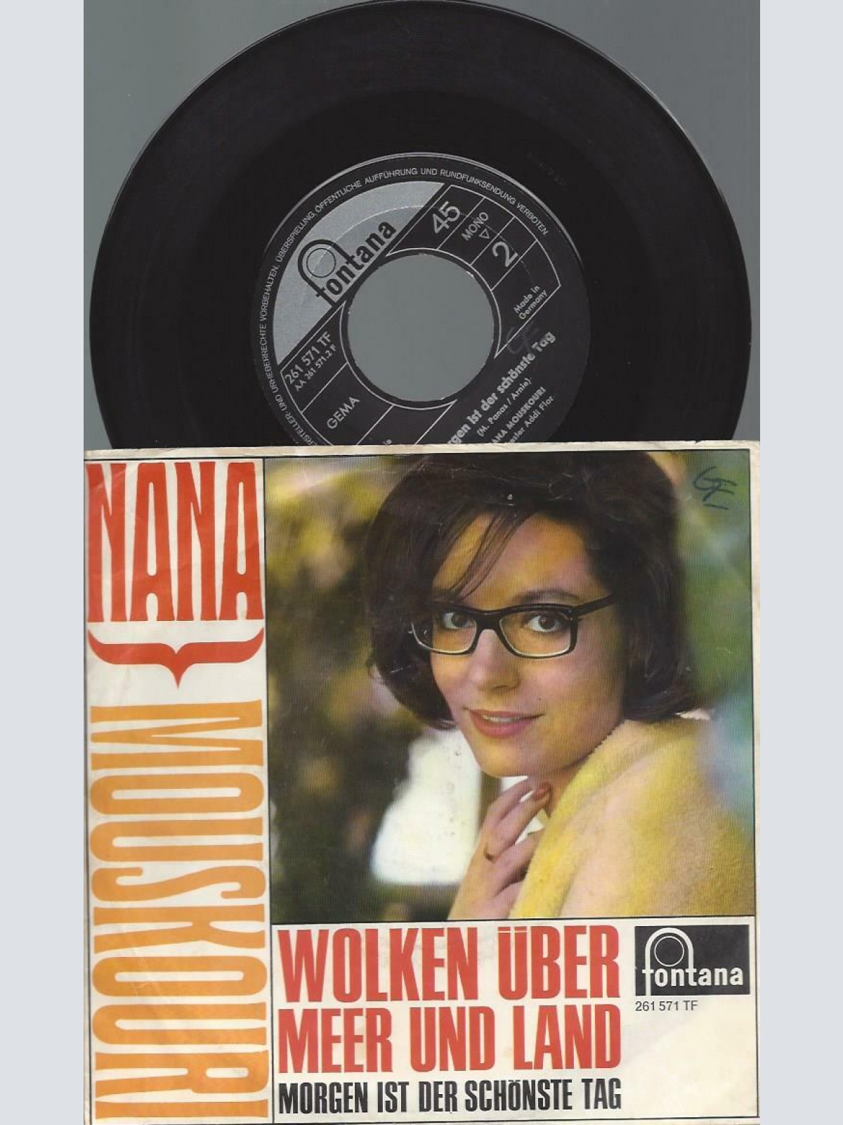 7" Nana Mouskouri – Wolken Über Meer Und Land