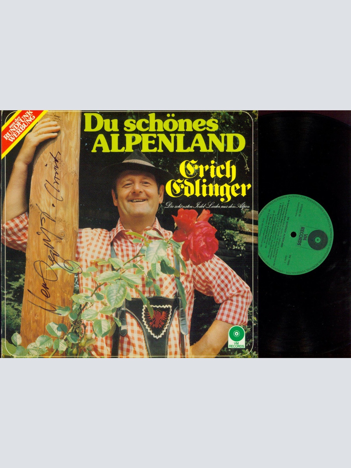LP--Erich Edlinger – Du Schönes Alpenland // signed