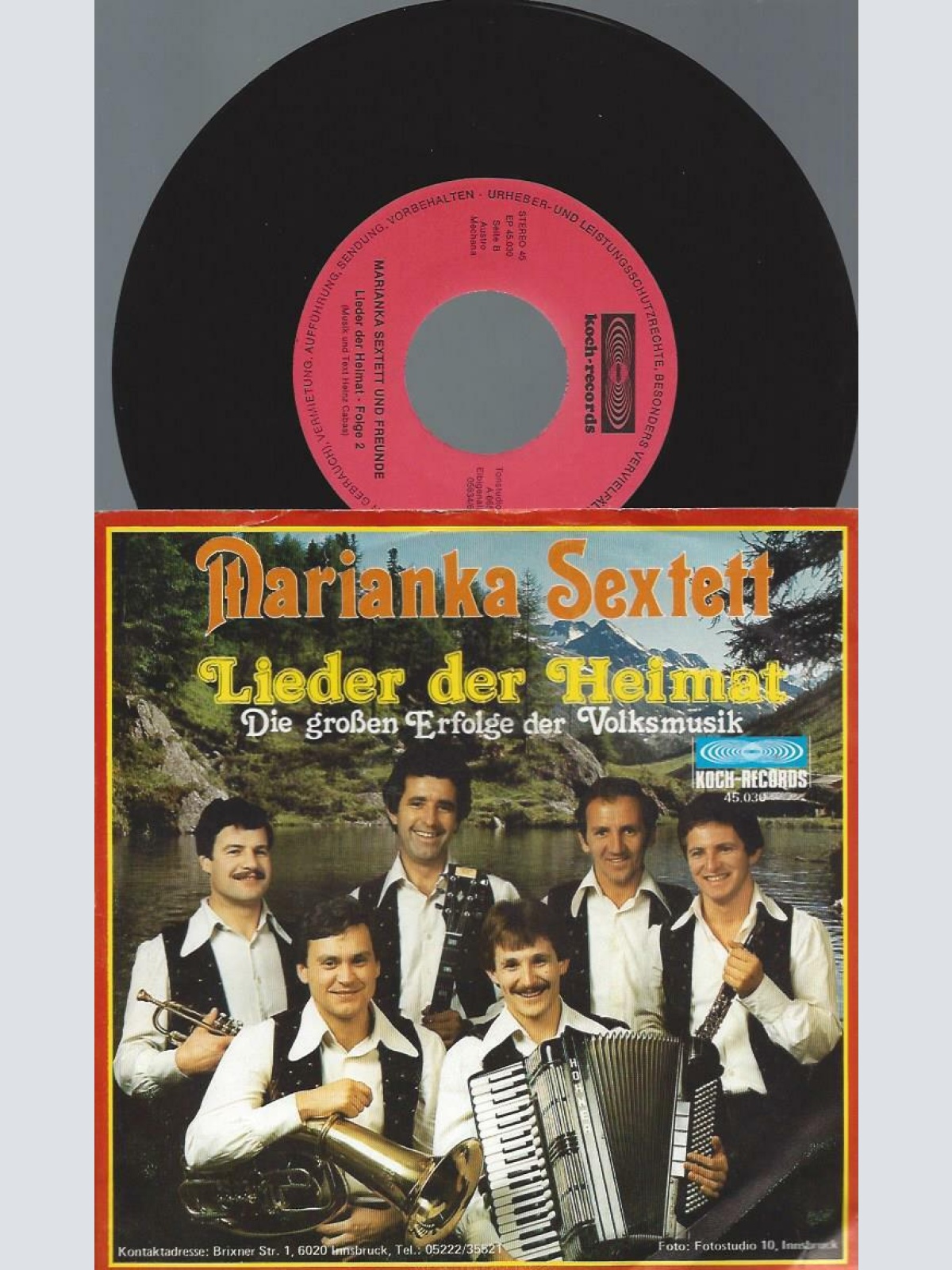 7" Marianka Sextett – Lieder Der Heimat