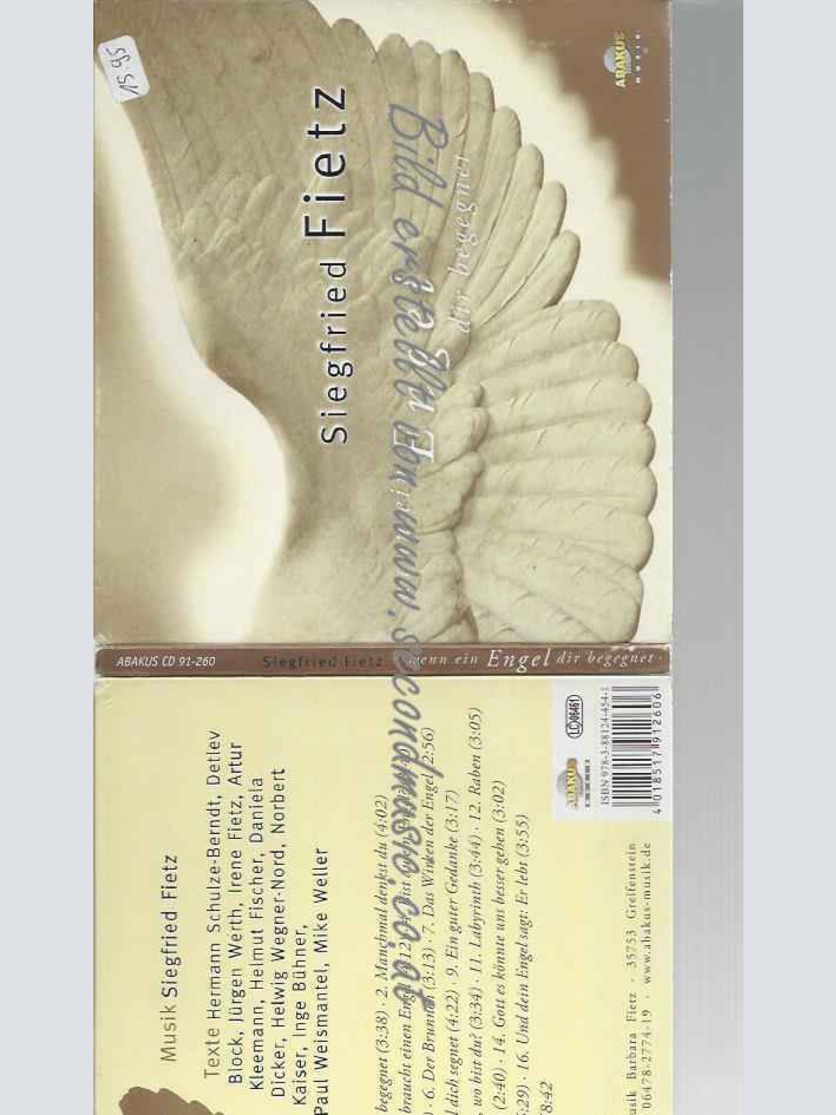 CD--SIEGFRIED FIETZ | --WENN EIN ENGEL DIR BEGEGNET (CD) LIEDER, DIE BEFLÜGELN