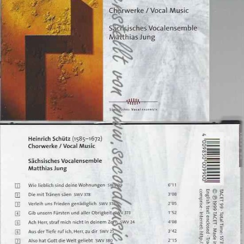 CD--VOCAL MUSIC/ MATTHIAS JUNG, SÄCHSISCHES VOCALENSEMBLE, E -CHORWERKE
