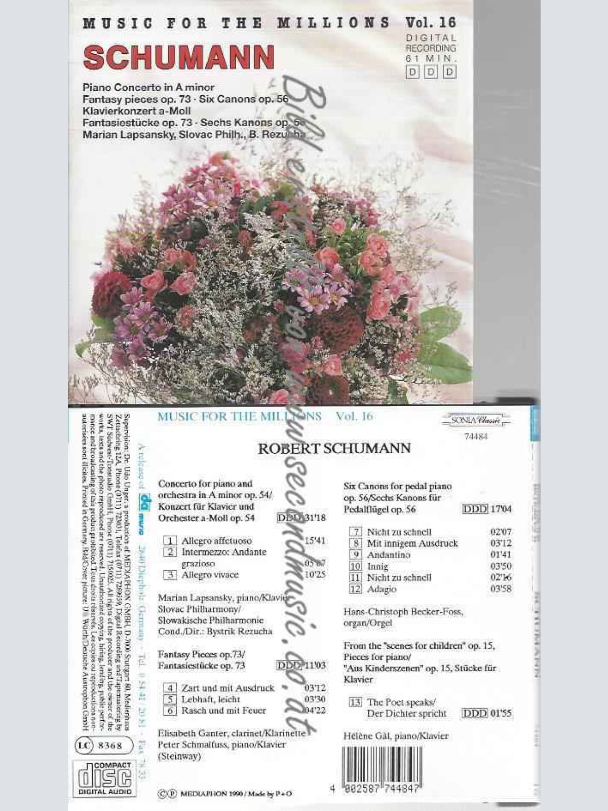 CD--SLOWAKISCHE PH UND SCHUMANN,ROBERT | - - VOL. : SCHUMANN