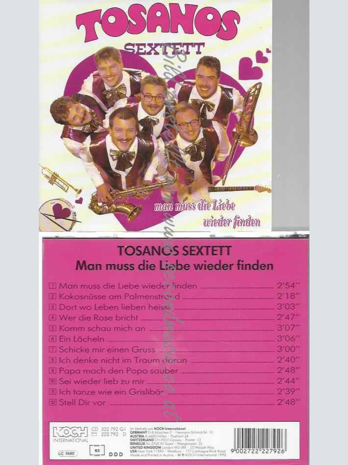 CD--TOSANOS SEXTETT | --MAN MUSS DIE LIEBE WIEDER FIND