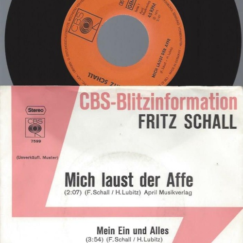 7" Fritz Schall – Mich Laust Der Affe / Promo