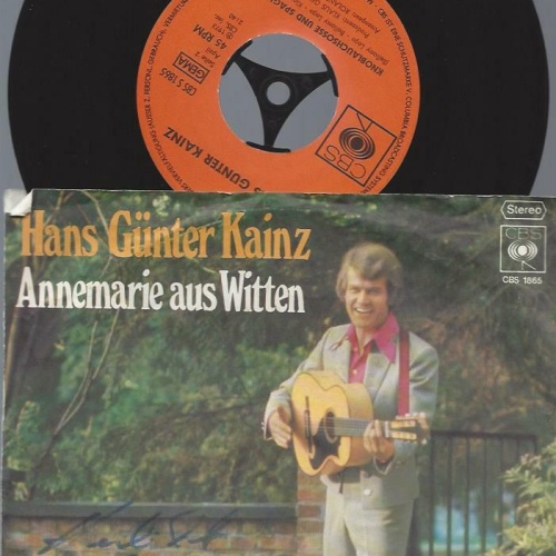 7"  Hans Günter Kainz ‎– Annemarie Aus Witten  / signed