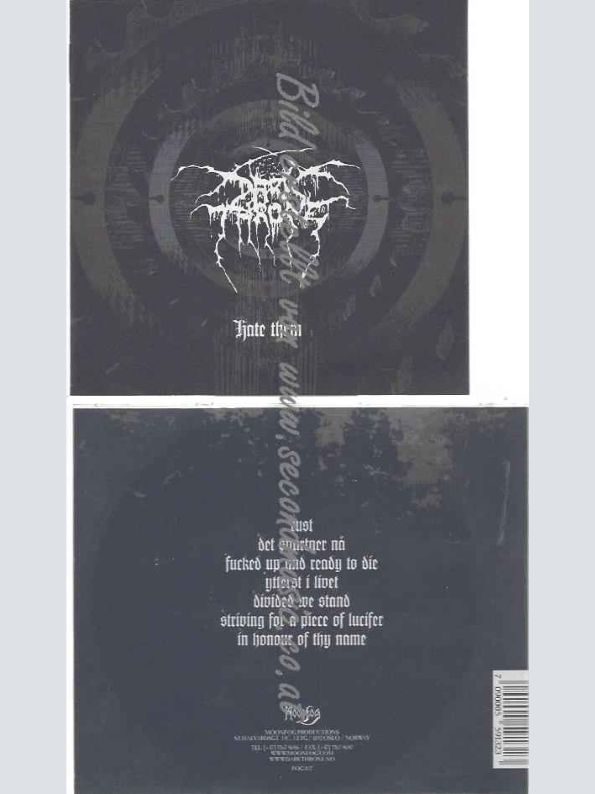 CD--Darkthrone  --Hate Them