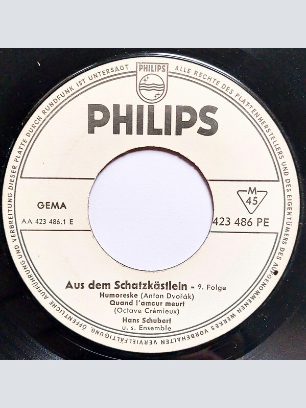 7", Single, Mono, Promo Hans Schubert Und Sein Ensemble - Aus Dem Schatzkästl...