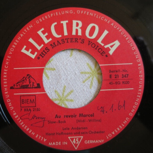 7", Single Lale Andersen - Au Revoir Marcel / Das Lied Der Schwäne