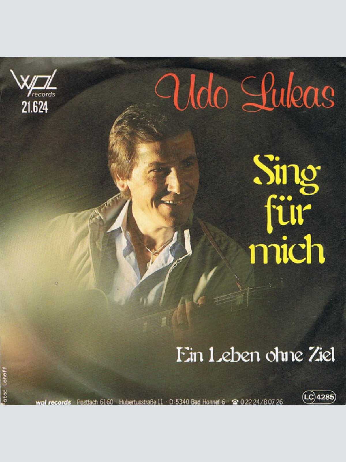 7", Single Udo Lukas - Sing Für Mich