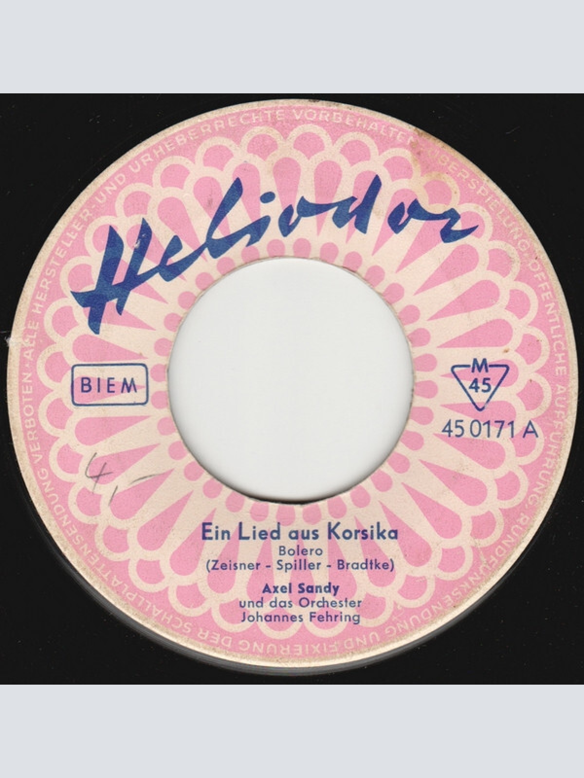 7", Single, Mono Axel Sandy - Ein Lied Aus Korsika