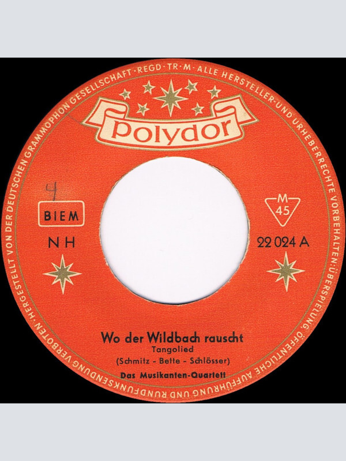 7", Single, Mono, RE Das Musikanten-Quartett* - Wo Der Wildbach Rauscht