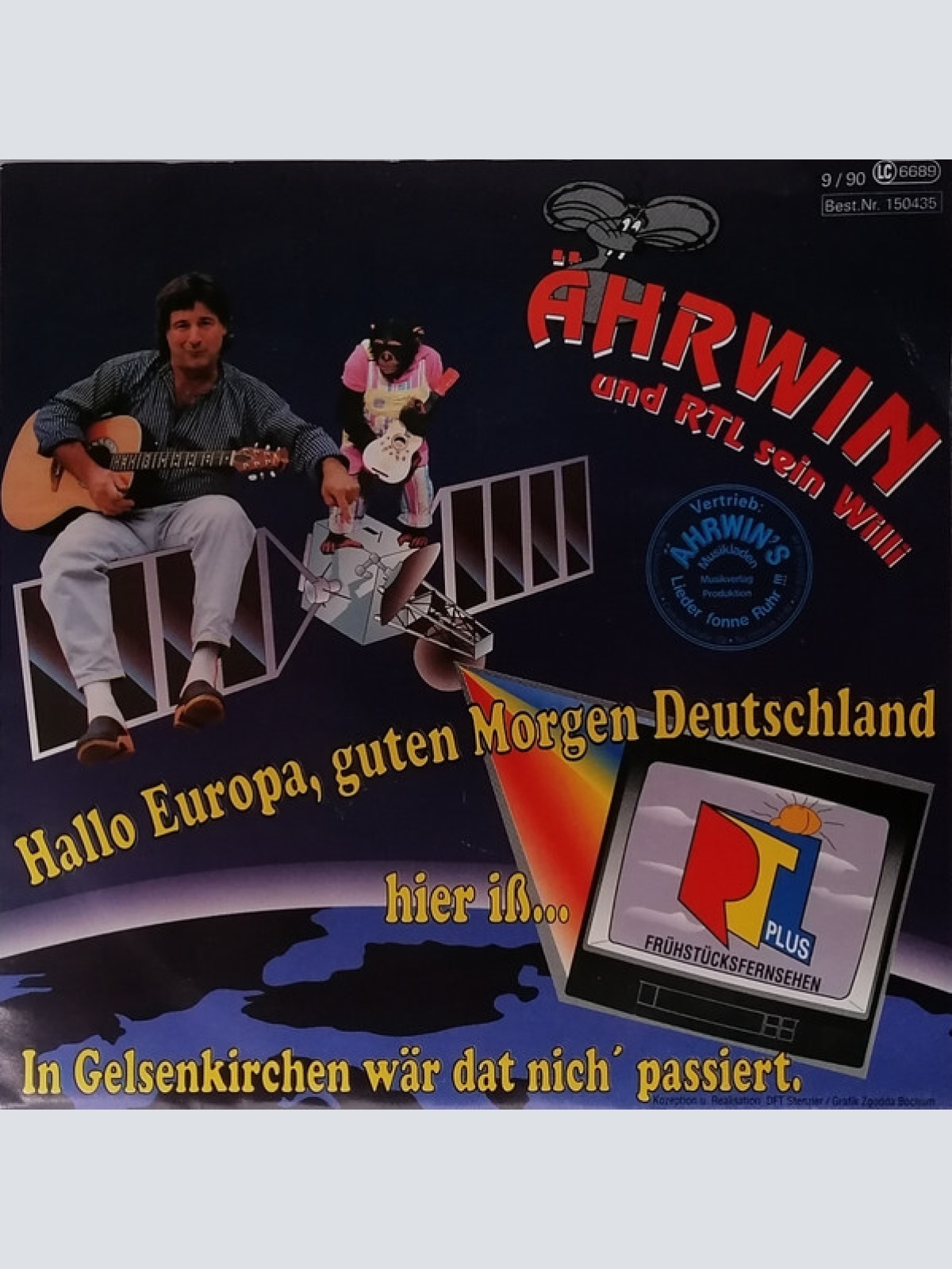 7", Single Ährwin - Hallo Europa, Guten Morgen Deutschland, Hier Iß ... / In ...
