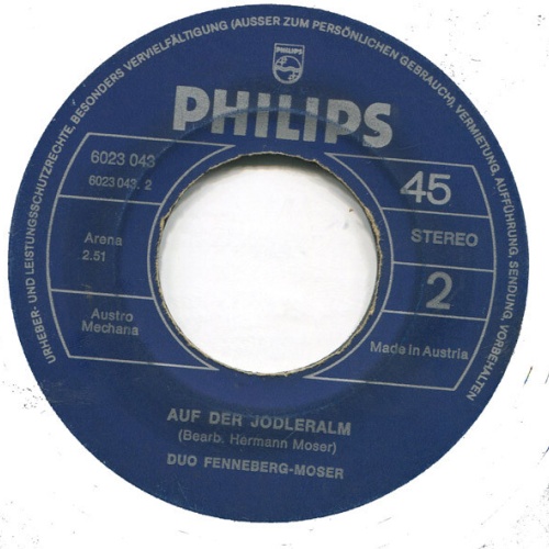 7", Single Duo Fenneberg-Moser - Alpbacher Lied