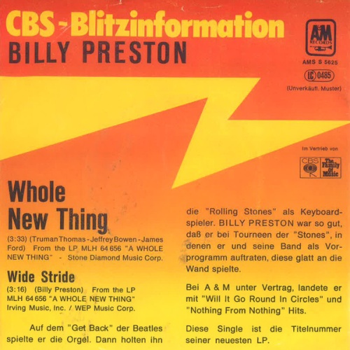 7", Single, Promo Billy Preston - Whole New Thing