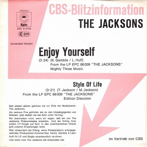 7", Single, Promo The Jacksons - Enjoy Yourself
