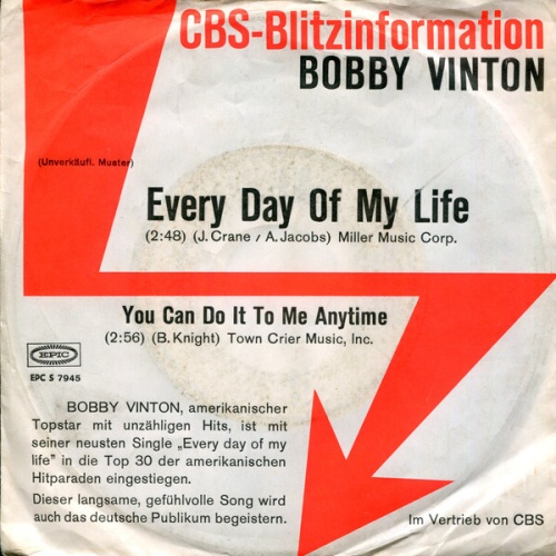 7", Promo Bobby Vinton - Every Day Of My Life