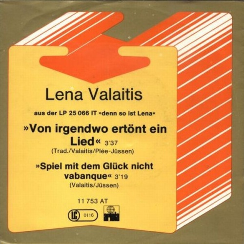 7", Single Lena Valaitis - Von Irgendwo Ertönt Ein Lied