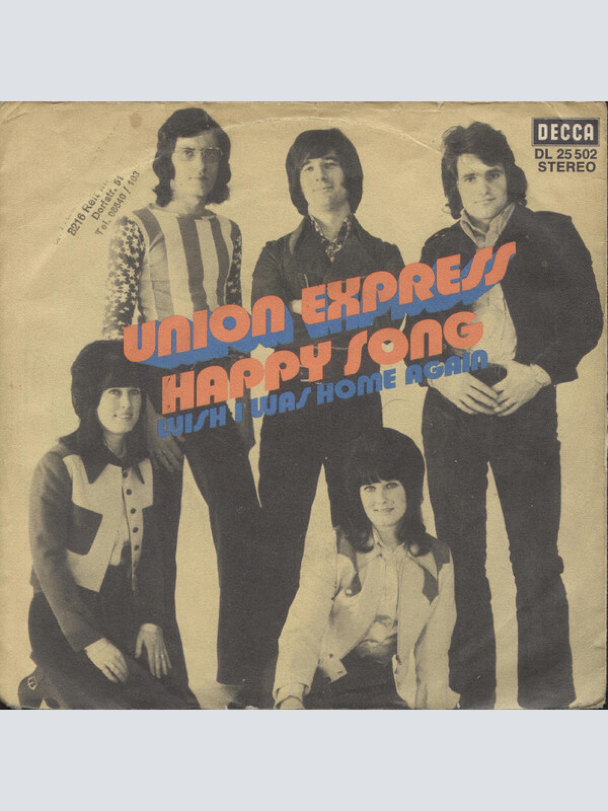 7", Single, Promo Union Express - Happy Song