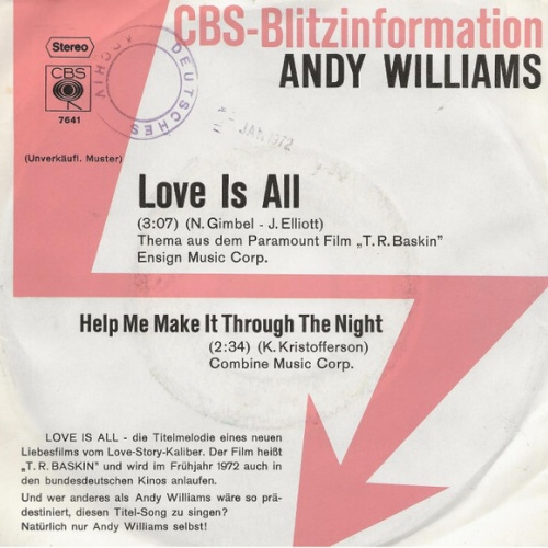 7", Single, Promo Andy Williams - Love Is All