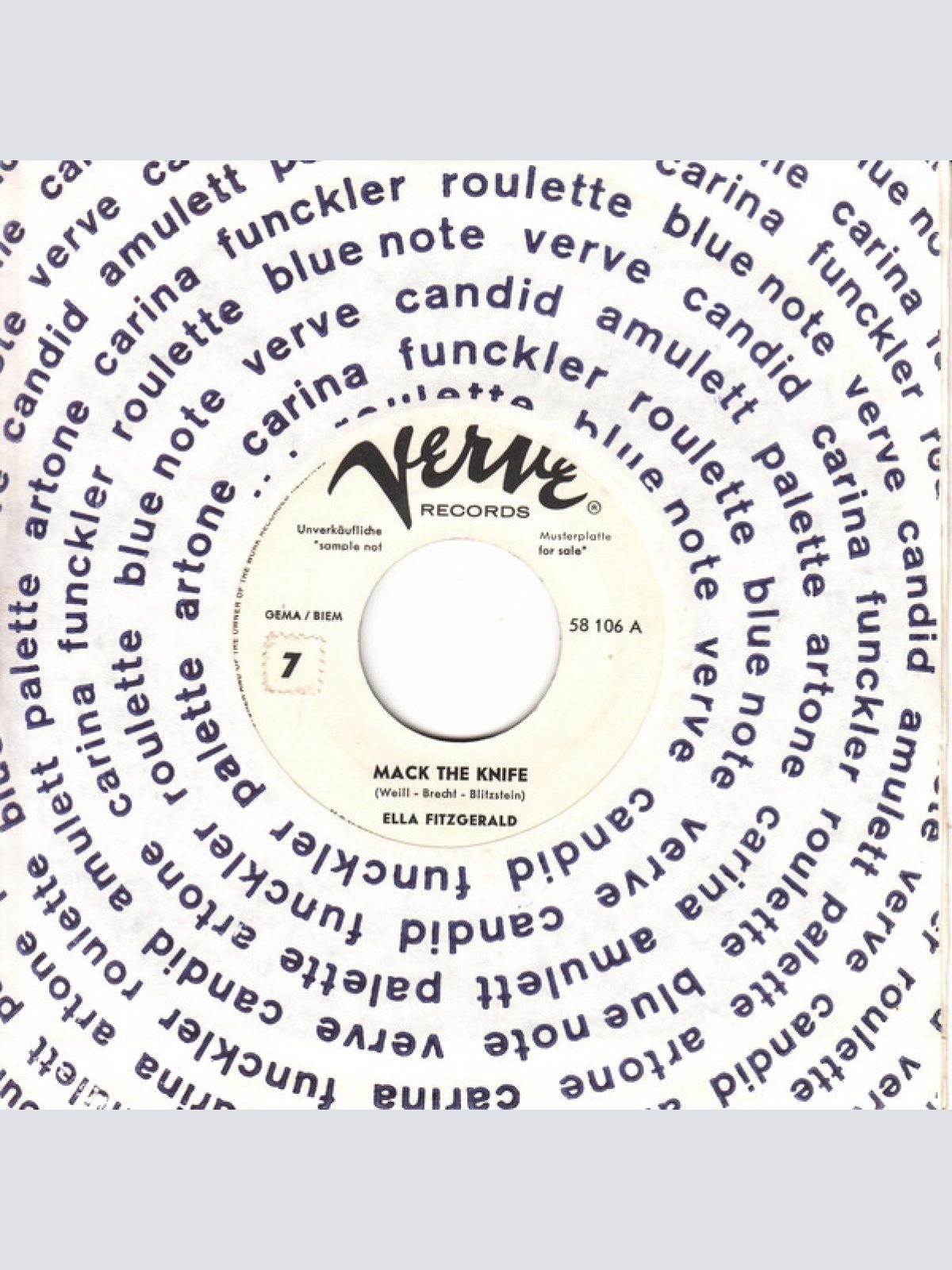 7", Mono, Promo Ella Fitzgerald - Mack The Knife / Lorelei