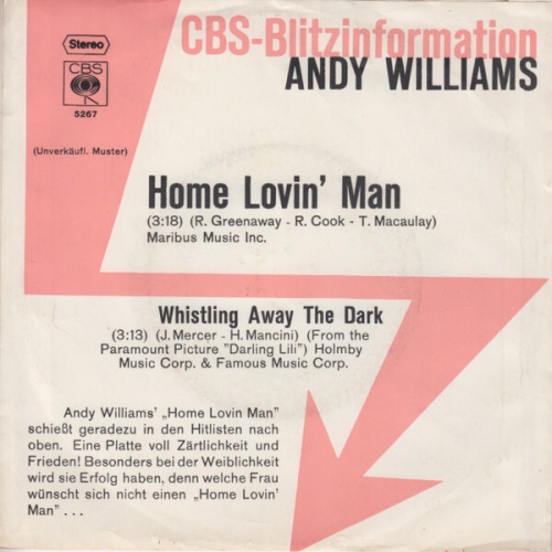 7", Single, Promo Andy Williams - Home Lovin' Man