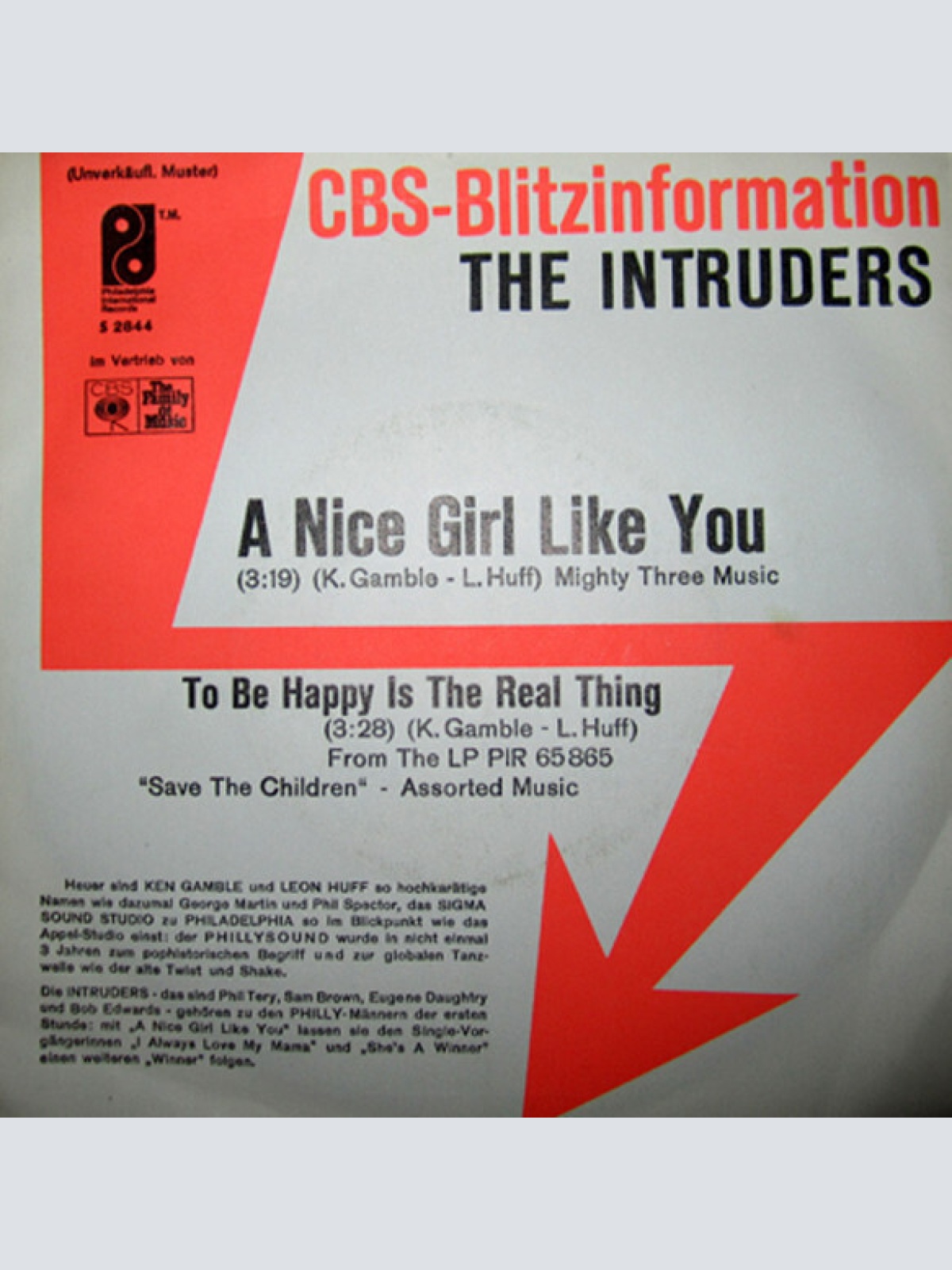 7", Single, Promo The Intruders - A Nice Girl Like You