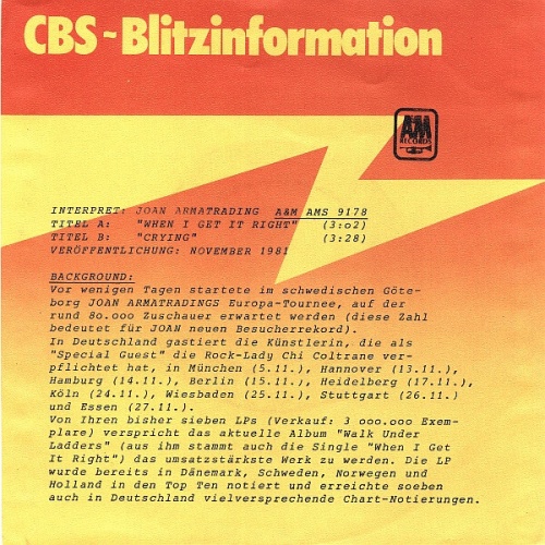 7", Single, Promo Joan Armatrading - When I Get It Right