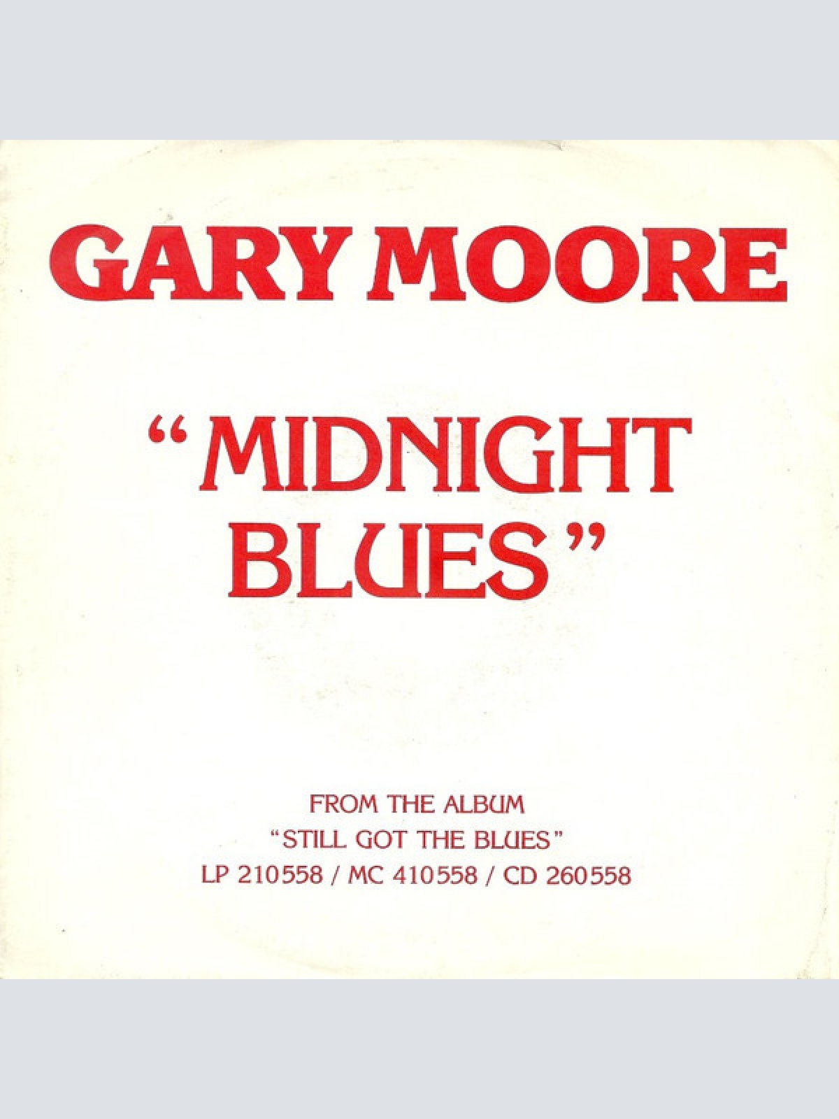 7", Single, Promo Gary Moore - Midnight Blues