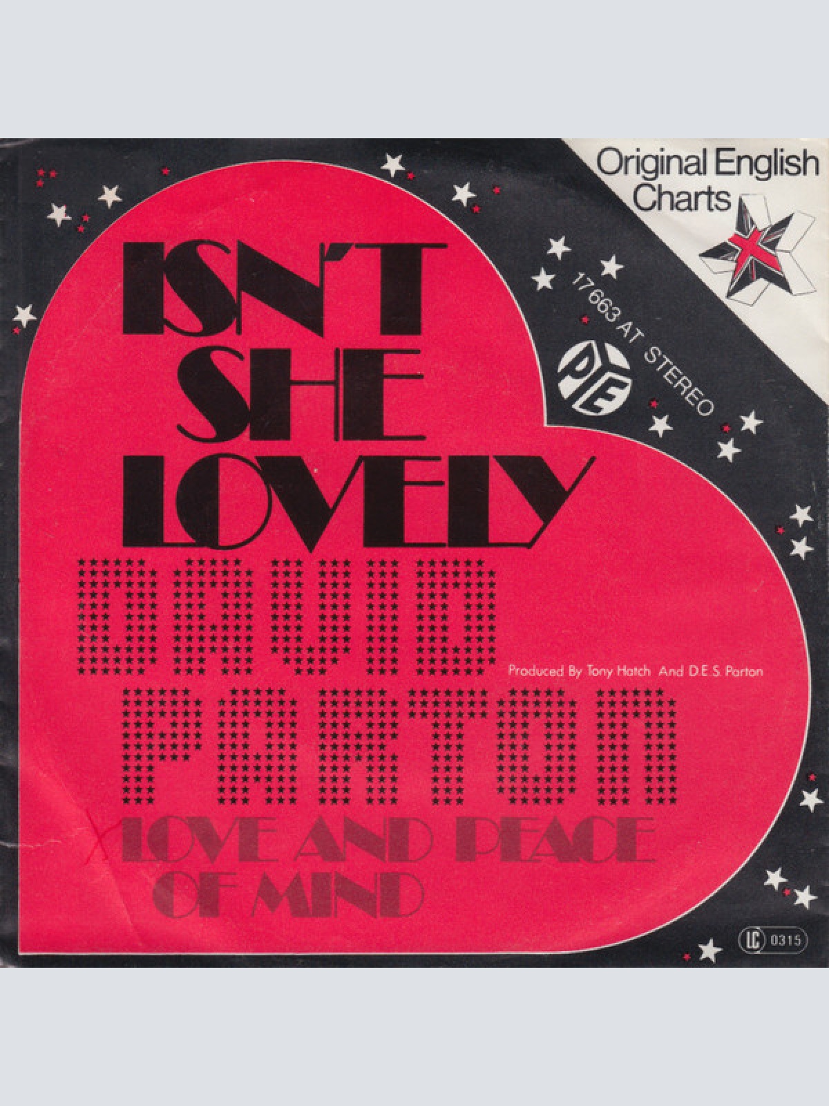 7", Single David Parton - Isn't She Lovely