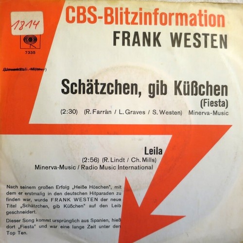 7", Single, Promo Frank Westen - Schätzchen, Gib Küßchen