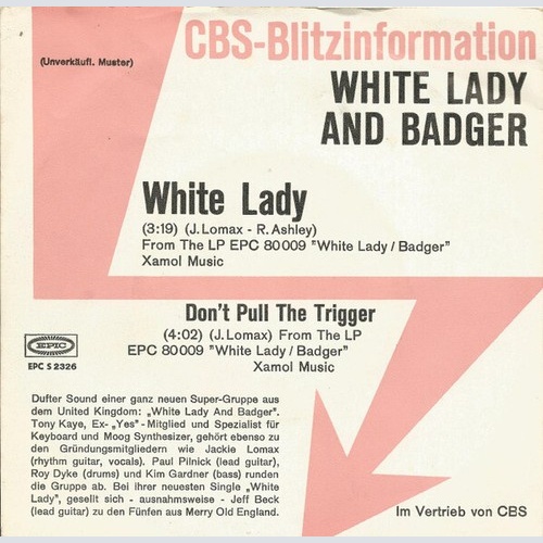 7", Single, Promo White Lady And Badger* - White Lady