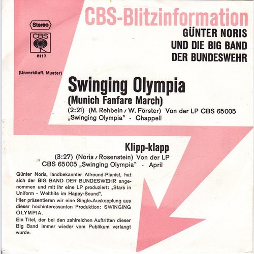 7", Single, Promo Günter Noris Und Die Big Band Der Bundeswehr - Swinging Oly...