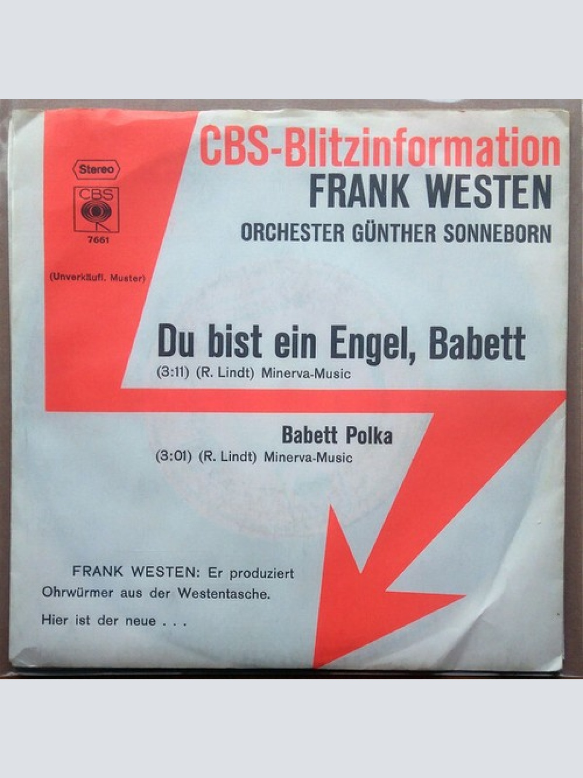 7", Single, Promo Frank Westen - Du Bist Ein Engel, Babett