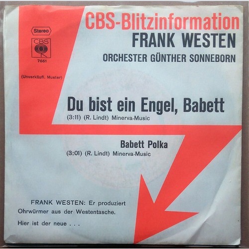 7", Single, Promo Frank Westen - Du Bist Ein Engel, Babett