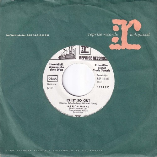 7", Single, Promo Marion Maerz - Es Ist So Gut