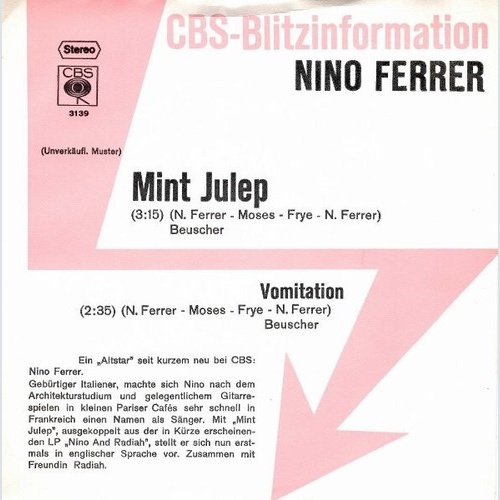 7", Single, Promo Nino Ferrer - Mint Julep / Vomitation