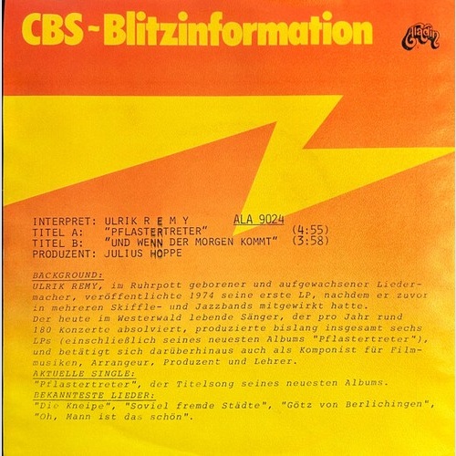 7", Single, Promo Ulrik Remy - Pflastertreter