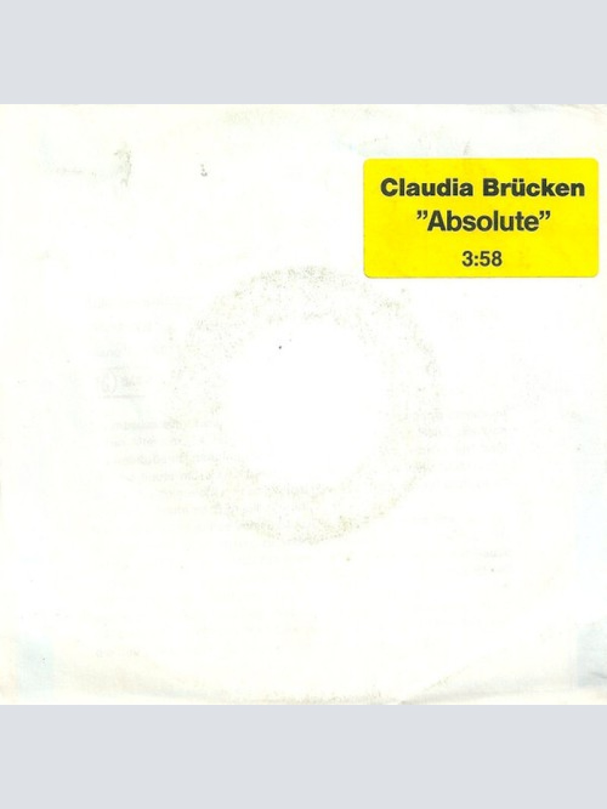 7", Single Claudia Brücken - Absolute