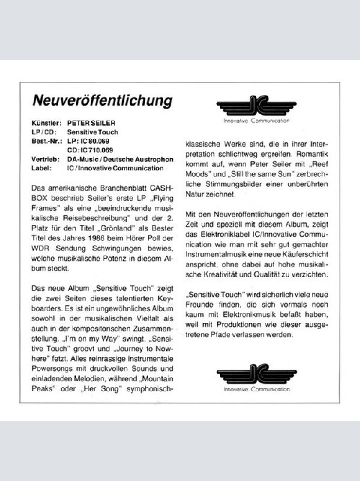 7", Promo Peter Seiler, Megabyte (3) - I'm On My Way / Powerplay