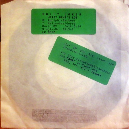 7", Single, Promo, W/Lbl Rolly Joker - Jetzt Geht's Los