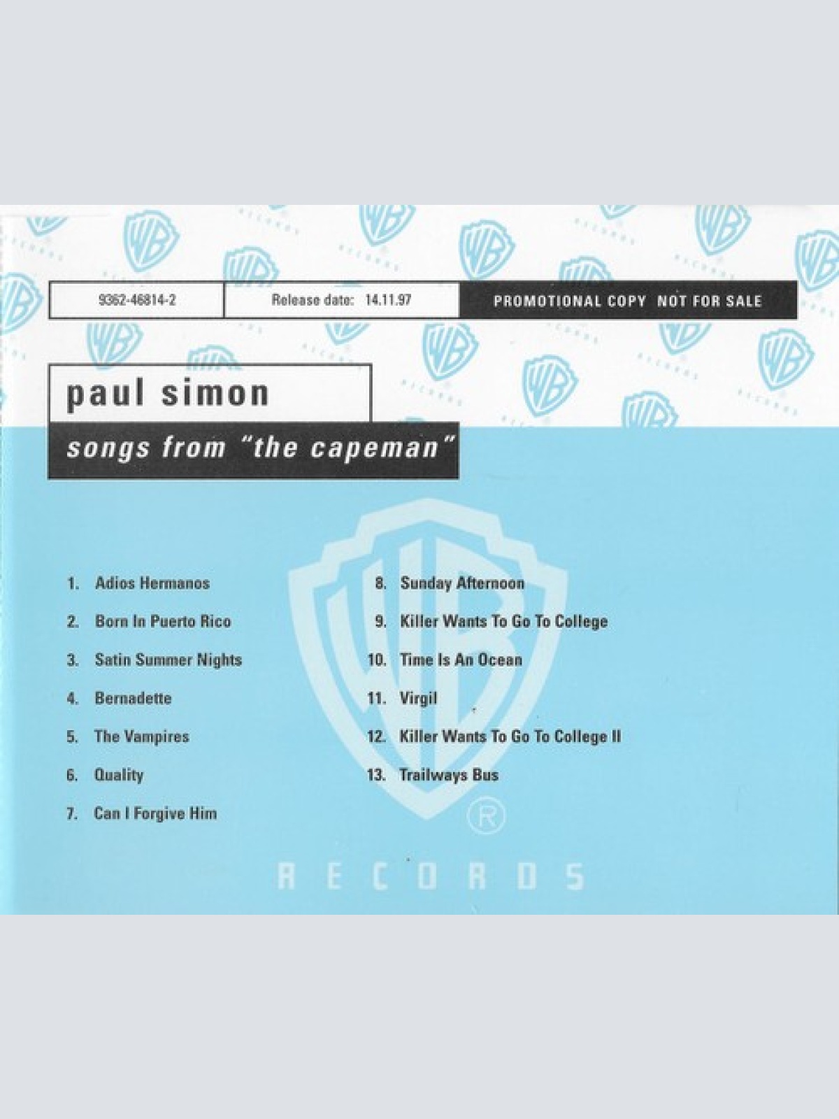 CD, Album, Promo Paul Simon - Songs From "The Capeman"