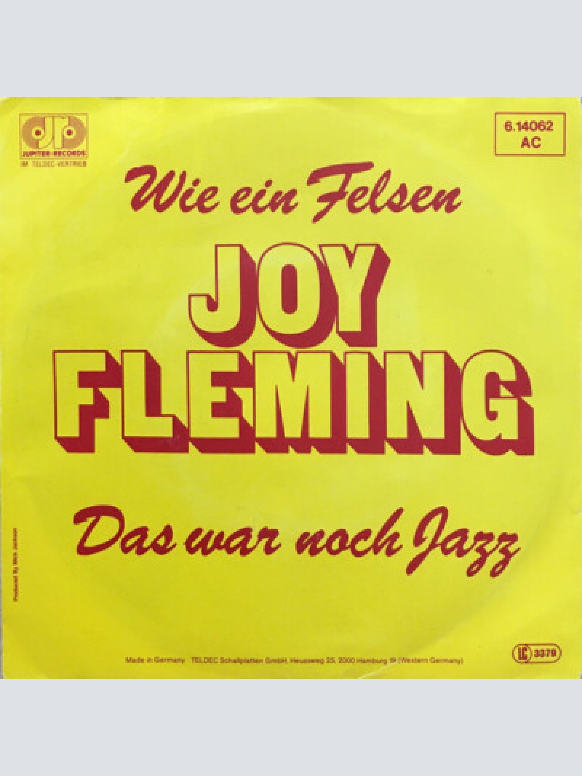 7", Single, Promo Joy Fleming - Wie Ein Felsen
