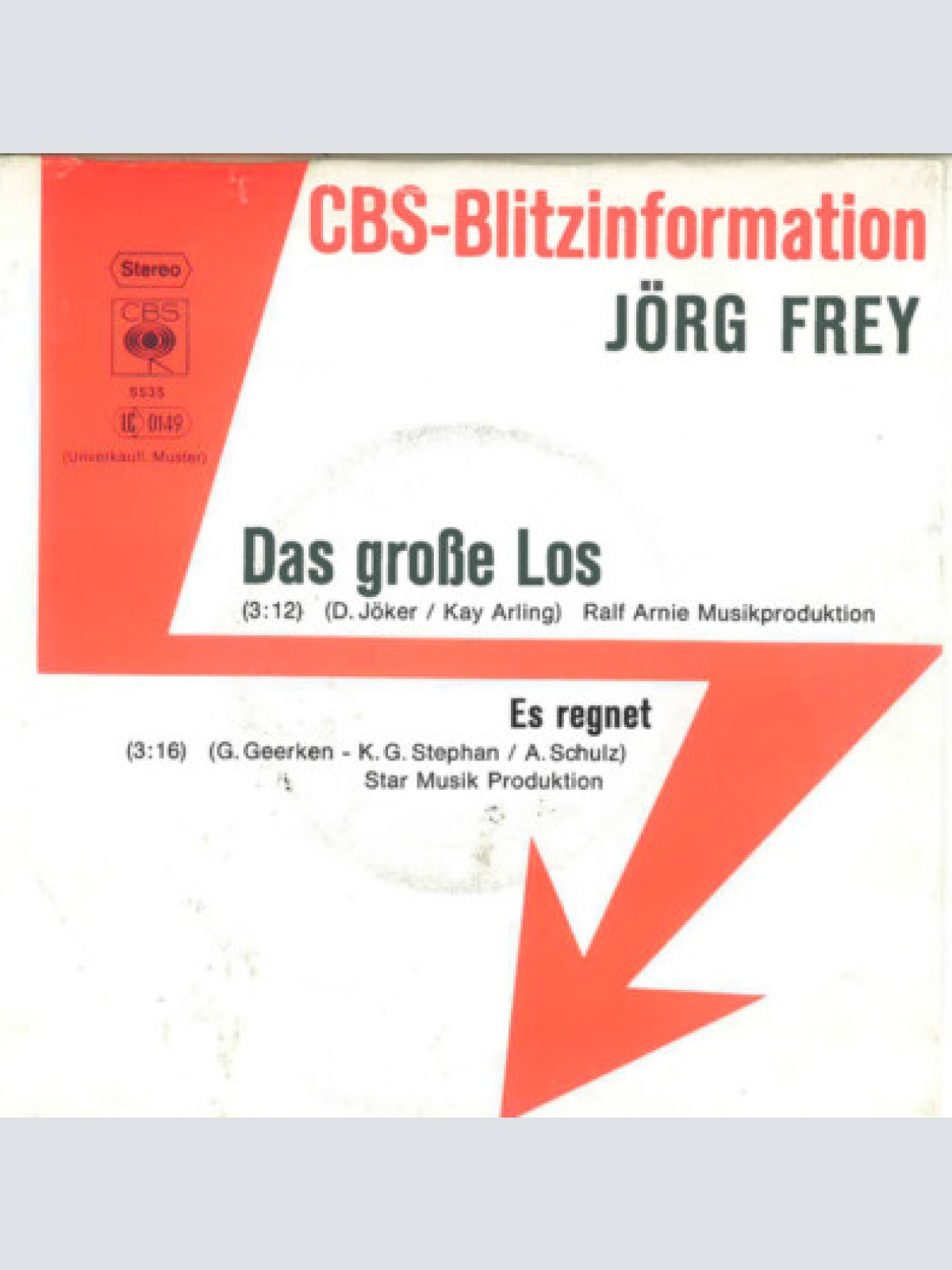 7", Single, Promo Jörg Frey - Das Große Los