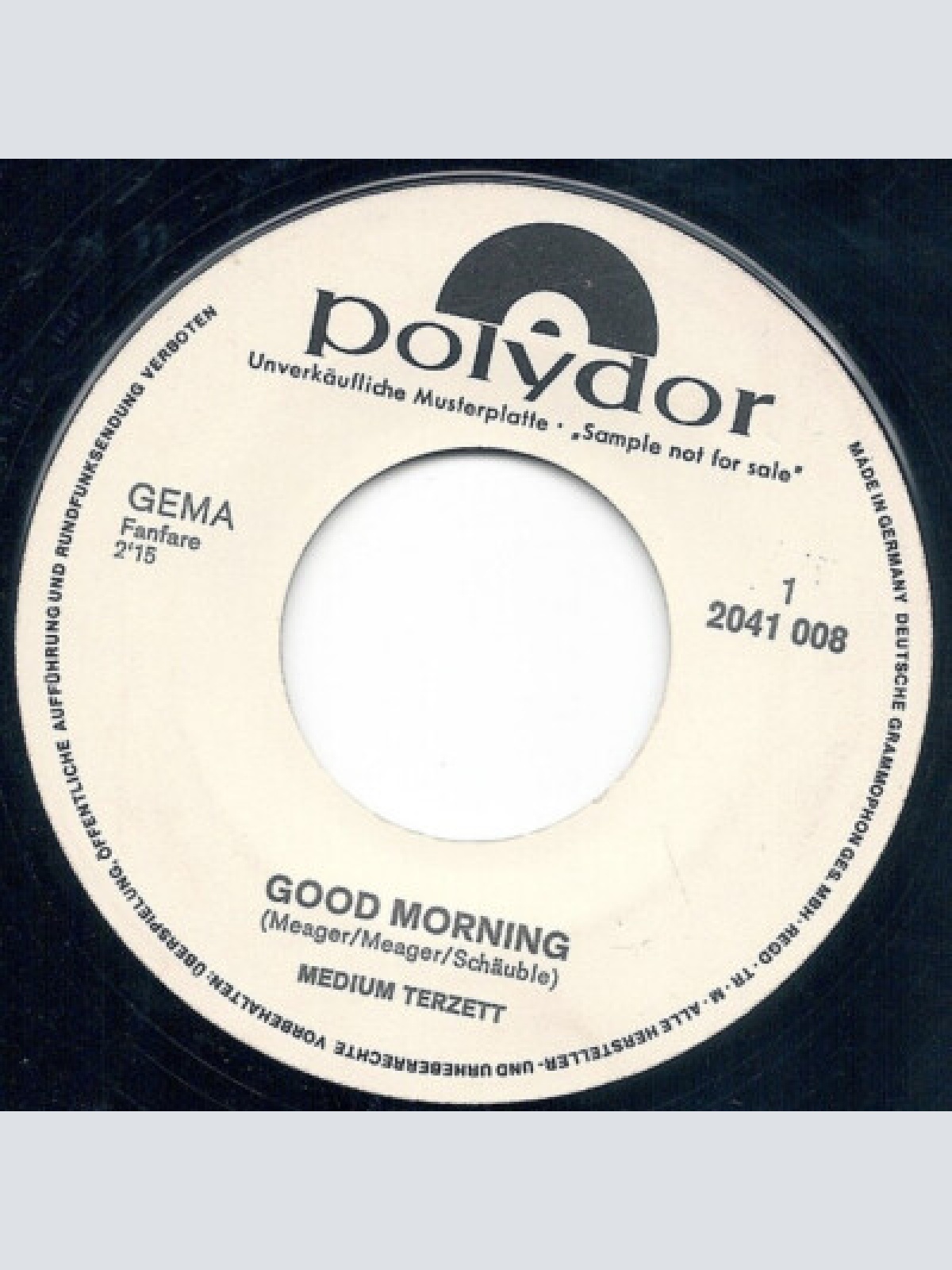 7", Single, Promo Medium Terzett - Good Morning